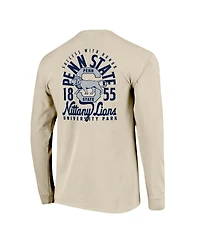Image One Men's Natural Penn State Nittany Lions Comfort Colors Mascot Overlay Long Sleeve T-Shirt