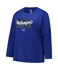 Fanatics Women's Royal Indianapolis Colts Long Sleeve Scoop Neck T-Shirt