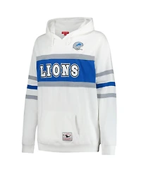 Mitchell & Ness Women's White Detroit Lions Plus Head Coach Throwback Pullover Hoodie