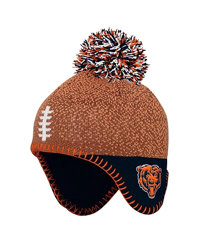 Outerstuff Baby Boys and Girls Brown Chicago Bears Football Head Pom with Knit Hat