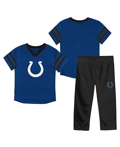 Outerstuff Toddler 2-Piece Royal/Black Indianapolis Colts Red Zone V-Neck T-Shirt and Pants Set