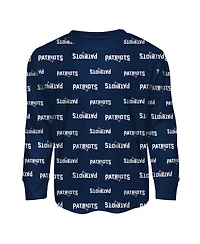 Outerstuff Toddler 2-Piece Navy New England Patriots All-Over-Print Long Sleeve T-Shirt and Pants Sleep Set