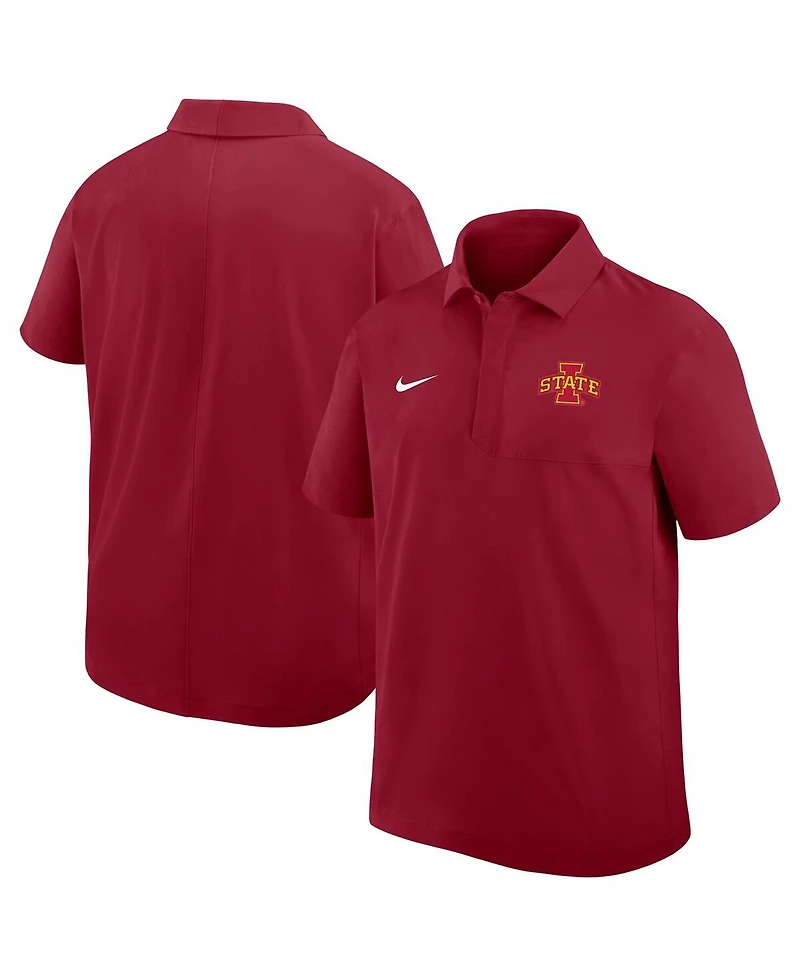 Nike Men's Cardinal Iowa State Cyclones Woven Polo Shirt