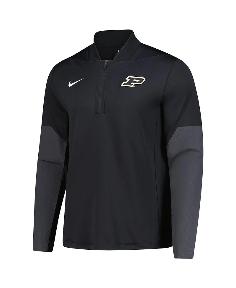 Nike Men's Black Purdue Boilermakers Dri-fit Half-Zip Pullover Sweatshirt