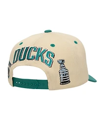 Mitchell & Ness Men's Cream Anaheim Ducks Soul Legacy Defined Two-Tone Pro Crown Adjustable Hat