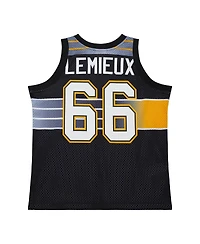 Mitchell & Ness Men's and Women's Mario Lemieux Black Pittsburgh Penguins Maxed Out Fashion Basketball Jersey
