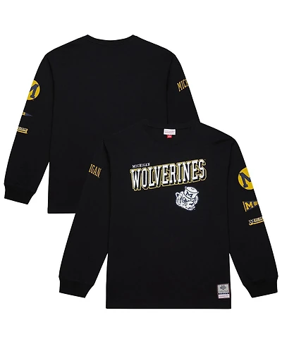 Mitchell & Ness Men's Black Michigan Wolverines Training Camp Long Sleeve T-Shirt
