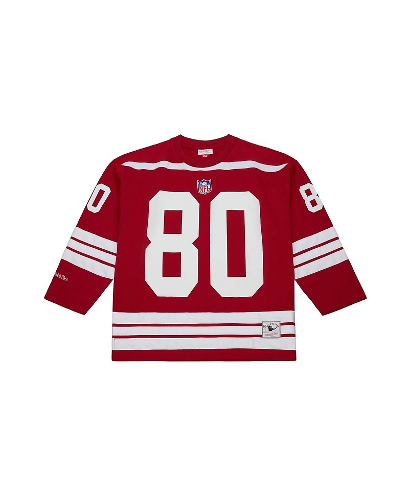 Mitchell & Ness Men's Jerry Rice Scarlet San Francisco 49ers Maxed Out Fashion Hockey Jersey