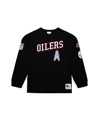 Mitchell & Ness Men's Black Tennessee Oilers Training Camp Vintage Logos Long Sleeve T-Shirt