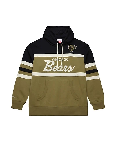 Mitchell & Ness Men's Olive Chicago Bears Vintage Logo Head Coach Hoodie