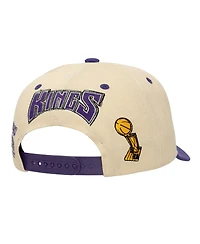 Mitchell & Ness Men's Cream/Purple Sacramento Kings Nba Champions Soul Legacy Defined Pro Crown Snapback Hat