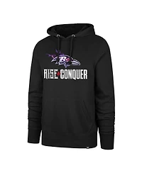 '47 Brand Men's Black Baltimore Ravens Rise and Conquer Headline Pullover Hoodie
