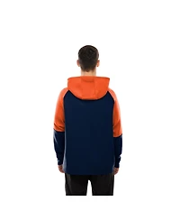 New Era Men's Navy Chicago Bears Combine Authentic Color Block Raglan Pullover Hoodie