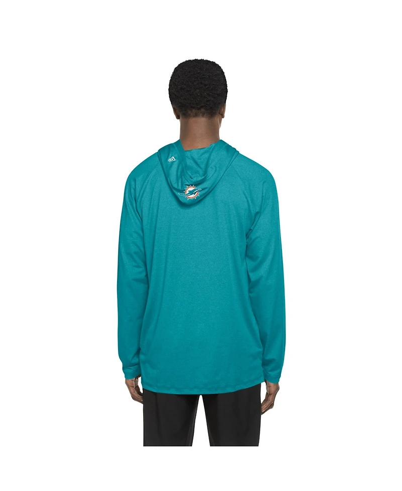 New Era Men's Aqua Miami Dolphins Functional Fandom Hoodie