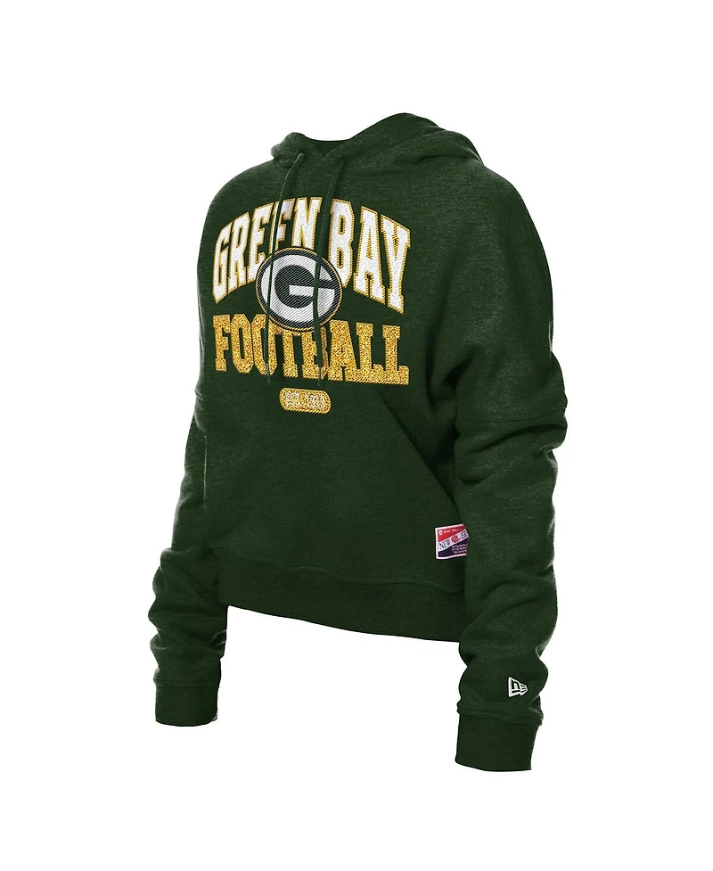 New Era Women's Green Bay Packers Throwback Boxy Hoodie Sweatshirt