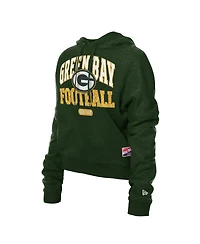 New Era Women's Green Bay Packers Throwback Boxy Hoodie Sweatshirt