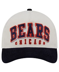 New Era Men's Cream/Navy Chicago Bears Bear Two-Tone Sided Corduroy 9FORTY A-Frame Adjustable Hat