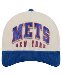 New Era Men's Cream/Royal New York Mets Sided Corduroy 9FORTY A-Frame Adjustable Hat