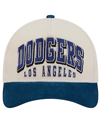 New Era Men's Cream/Royal Los Angeles Dodgers Sided Corduroy 9FORTY A-Frame Adjustable Hat