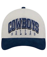 New Era Men's Cream/Navy Dallas Cowboys Sided Corduroy 9FORTY A-Frame Adjustable Hat