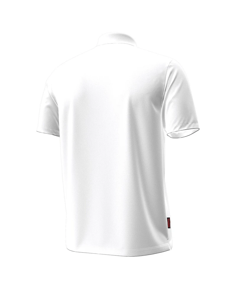 Under Armour Men's White Wisconsin Badgers Performance Drive Chest Stripe Polo Shirt