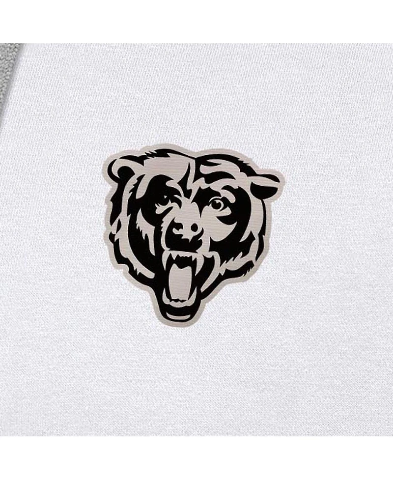 Antigua Men's White Chicago Bears Brushed Carbon Victory Pullover Hoodie