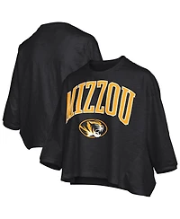 Pressbox Women's Black Missouri Tigers Midi Arch Over Logo Oversized T-Shirt