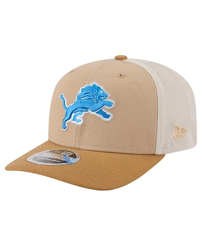 New Era Men's Light Beige Detroit Lions Two-Tone Trucker 9SEVENTY Adjustable Hat