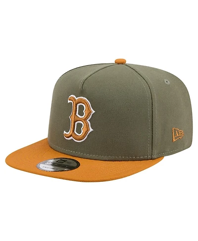 New Era Men's Olive/Brown Boston Red Sox Color Pack A-Frame 9FIFTY Snapback Hat