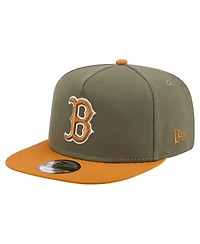 New Era Men's Olive/Brown Boston Red Sox Color Pack A-Frame 9FIFTY Snapback Hat