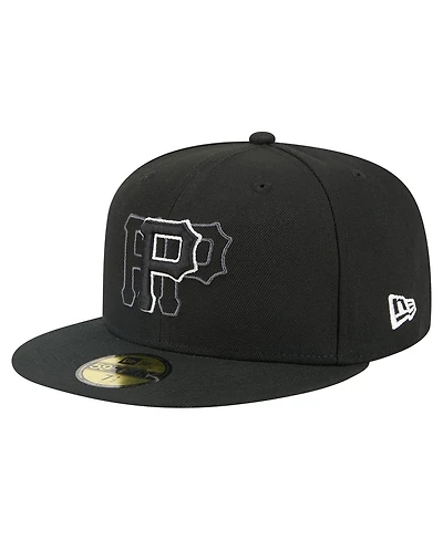 New Era Men's Black Pittsburgh Pirates Tri-Hit 59FIFTY Fitted Hat