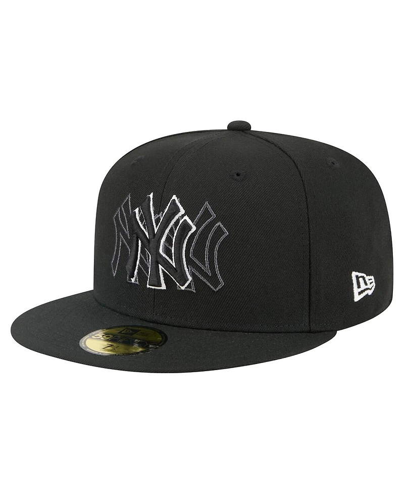 New Era Men's Black York Yankees Tri-Hit 59FIFTY Fitted Hat