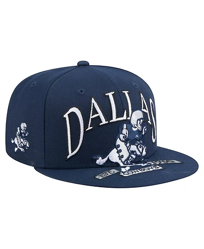 New Era Men's Navy Dallas Cowboys Throwback Oversized 59FIFTY Fitted Hat