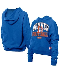 New Era Women's Royal Denver Broncos Throwback Boxy Hoodie Sweatshirt