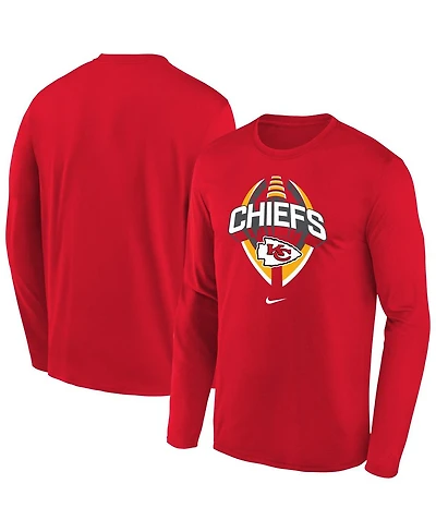 Nike Big Boys and Girls Red Kansas City Chiefs Primetime Legend Icon Long Sleeve Performance T-Shirt