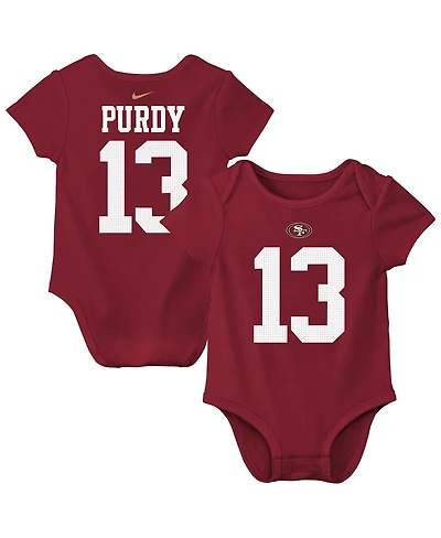 Nike Baby Boys and Girls Brock Purdy Scarlet San Francisco 49ers Player Name Number Bodysuit