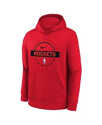 Nike Big Boys and Girls Red Houston Rockets 2025/26 Club Fleece Practice Hoodie