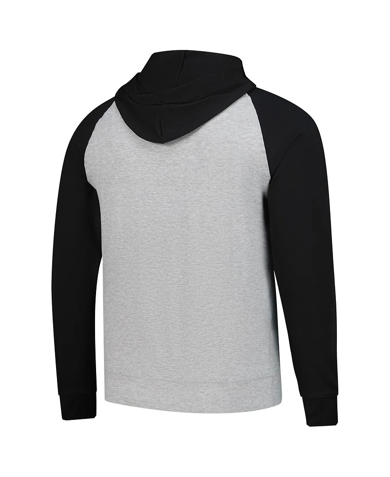 Antigua Men's Heather Gray/Black Detroit Lions Urgent Pullover Hoodie