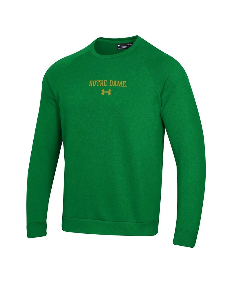 Under Armour Men's Kelly Green Notre Dame Fighting Irish Sideline Rival Fleece Crewneck Sweatshirt