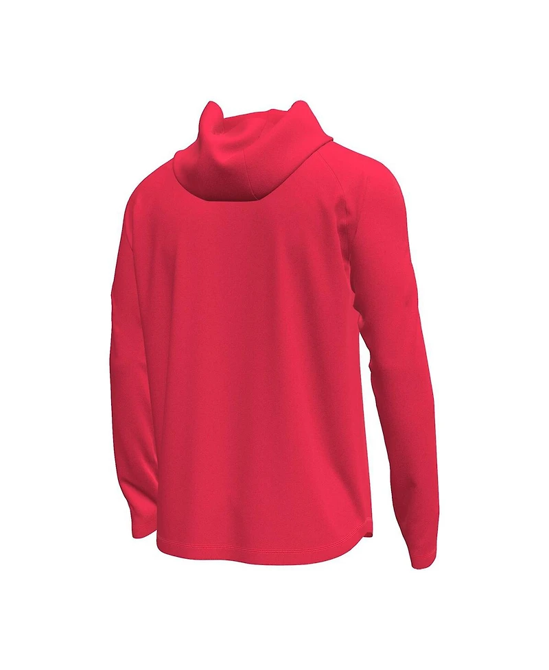 Under Armour Men's Red Utah Utes Tech Stretch Long-Sleeve Hooded T-Shirt