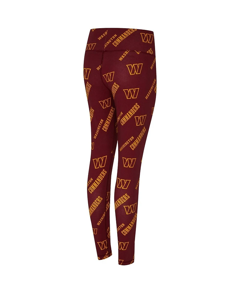 Concepts Sport Women's Burgundy Washington Commanders Mosaic Allover Print Leggings
