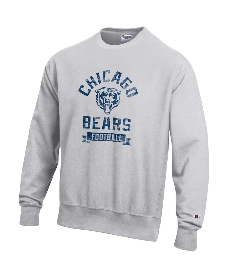 Champion Men's Heather Gray Chicago Bears Reverse Weave Fleece Pullover Sweatshirt