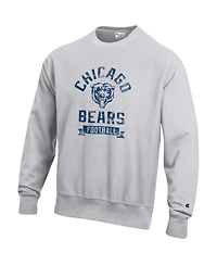 Champion Men's Heather Gray Chicago Bears Reverse Weave Fleece Pullover Sweatshirt
