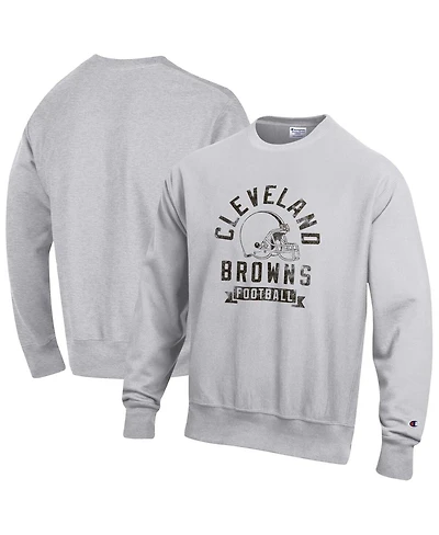 Champion Men's Heather Gray Cleveland Browns Reverse Weave Fleece Pullover Sweatshirt