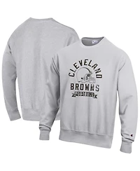 Champion Men's Heather Gray Cleveland Browns Reverse Weave Fleece Pullover Sweatshirt