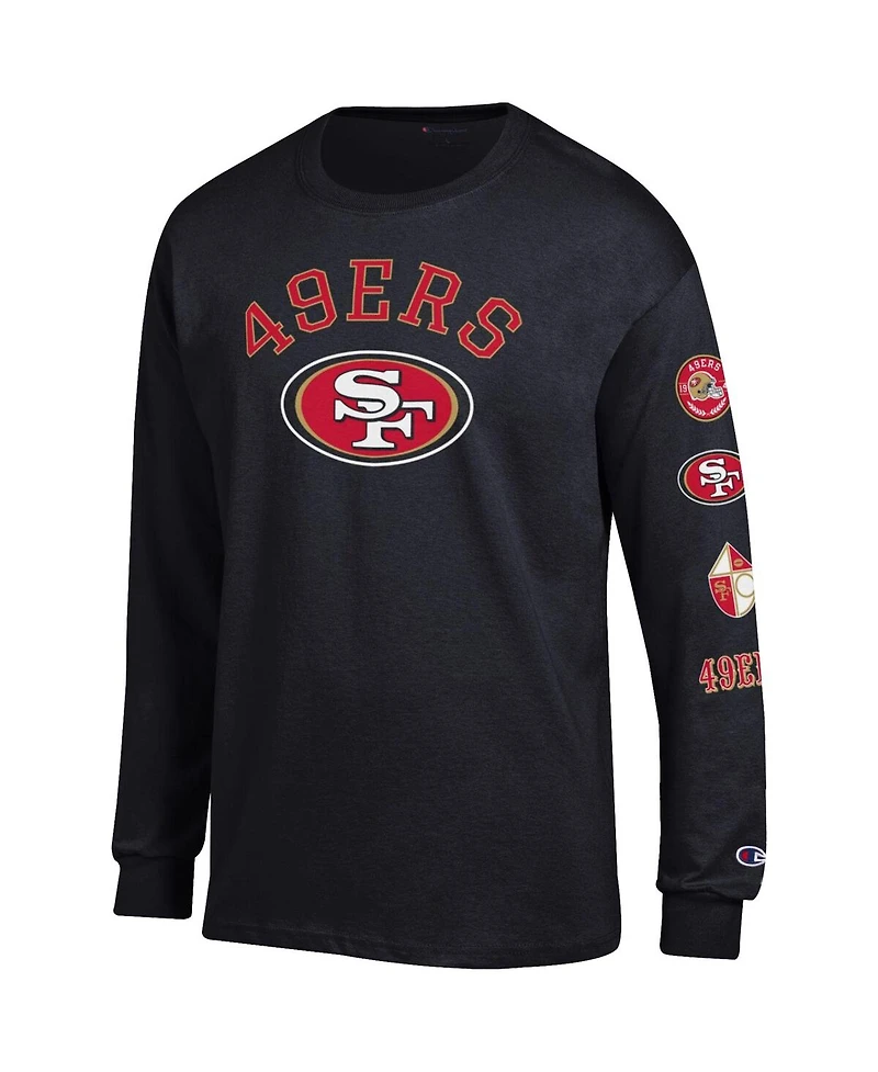 Champion Men's Black San Francisco 49ers Seal Long Sleeve T-Shirt