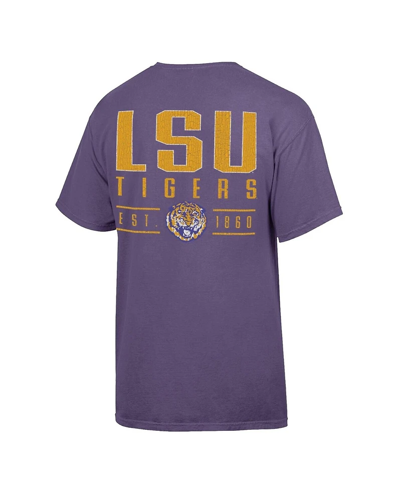 ComfortWash Men's Purple Lsu Tigers Big Name T-Shirt