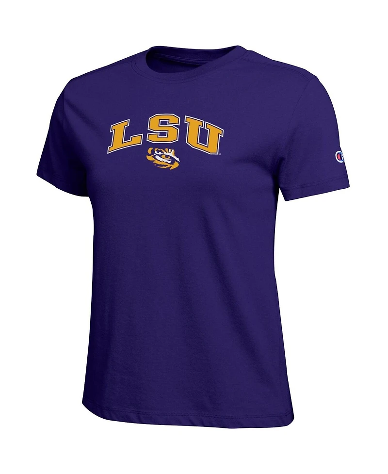 Champion Women's Purple Lsu Tigers Arched Over Logo T-Shirt