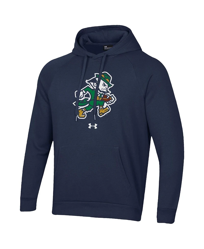 Under Armour Men's Navy Notre Dame Fighting Irish Leprechaun Rival Fleece Hoodie