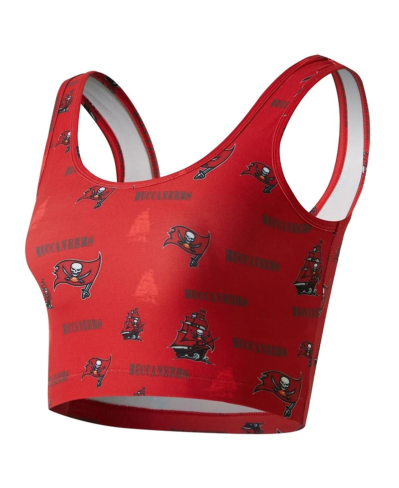 Concepts Sport Women's Red Tampa Bay Buccaneers Mosaic Allover Print Bralette